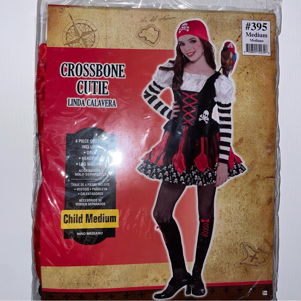 Halloween Girls Pirate Costume Size Medium